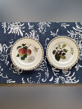 Hookers Fruit Horticulture Society Queens Bone China, 2 Plates 6-1/4”